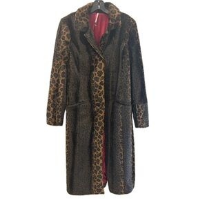 Free People Brown Leopard Teddy Jacket